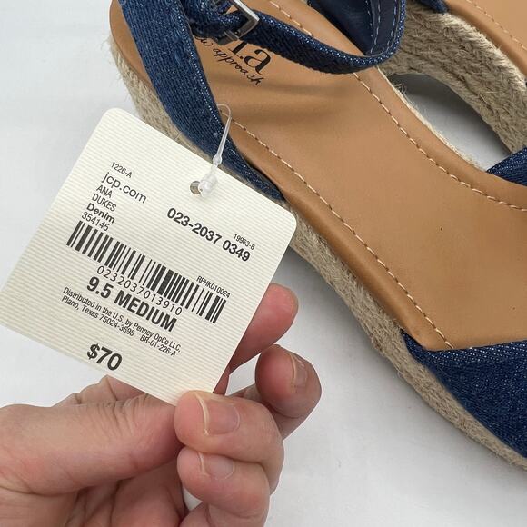 a.n.a Womens Dukes Heeled Sandals Denim Blue Size 9.5 - Picture 4 of 13